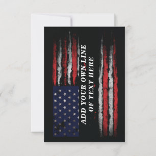Add your own text on grunge American flag