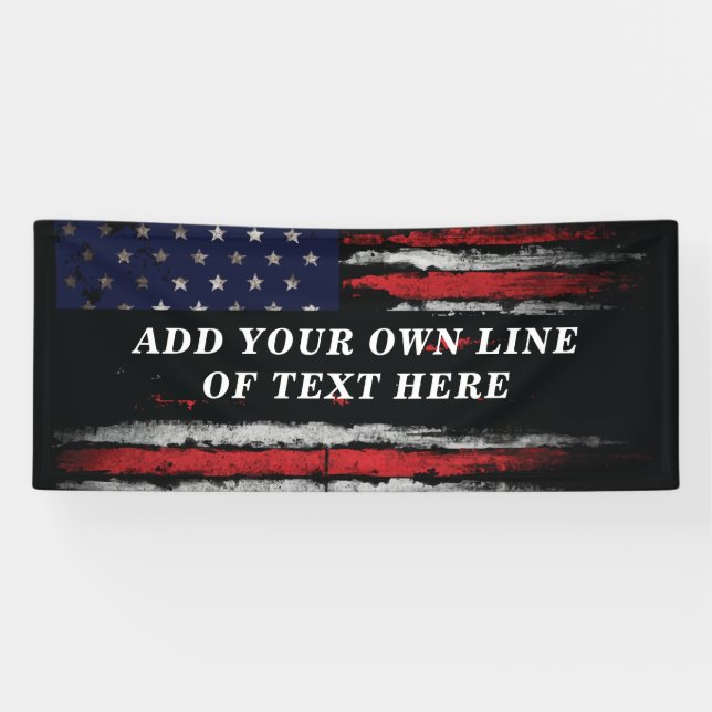 Add your own text on grunge American flag Banner (Horizontal)