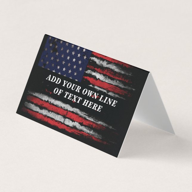 Add your own text on grunge American flag  Business Card (Front)
