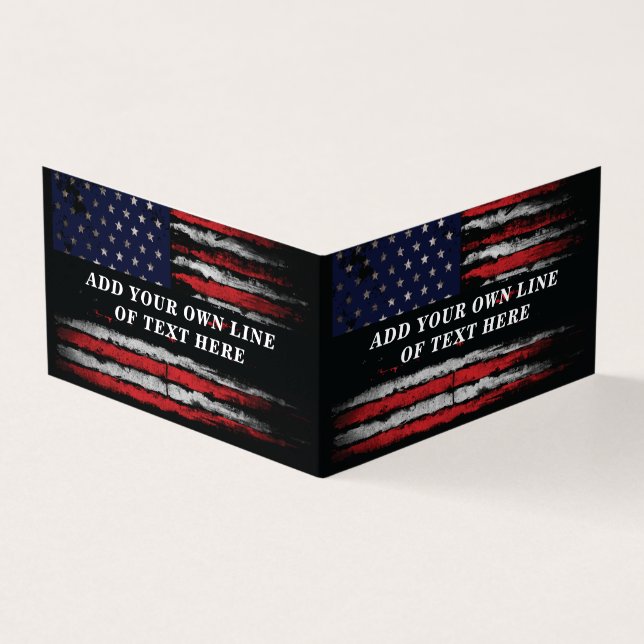 Add your own text on grunge American flag  Business Card (Outside)