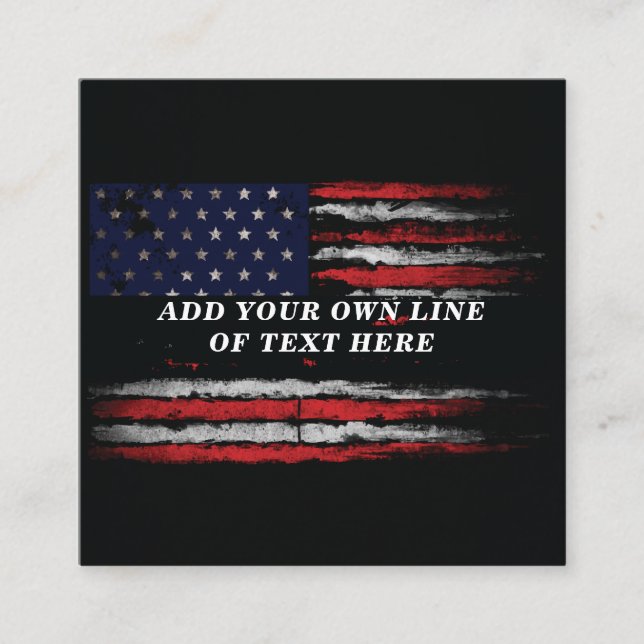 Add your own text on grunge American flag  Calling Card (Front)