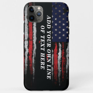 Add your own text on grunge American flag iPhone 11 Pro Max Case