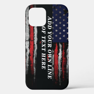 Add your own text on grunge American flag iPhone 12 Pro Case