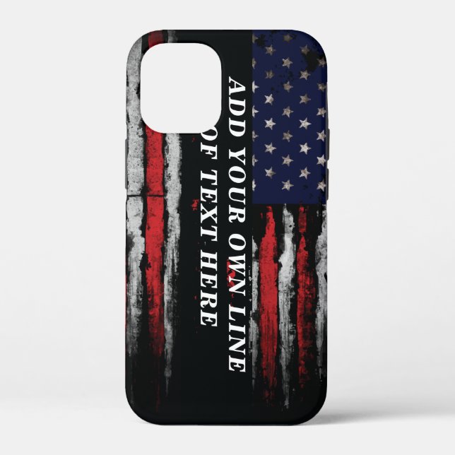 Add your own text on grunge American flag Case-Mate iPhone Case (Back)