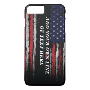 Add your own text on grunge American flag iPhone 8 Plus/7 Plus Case