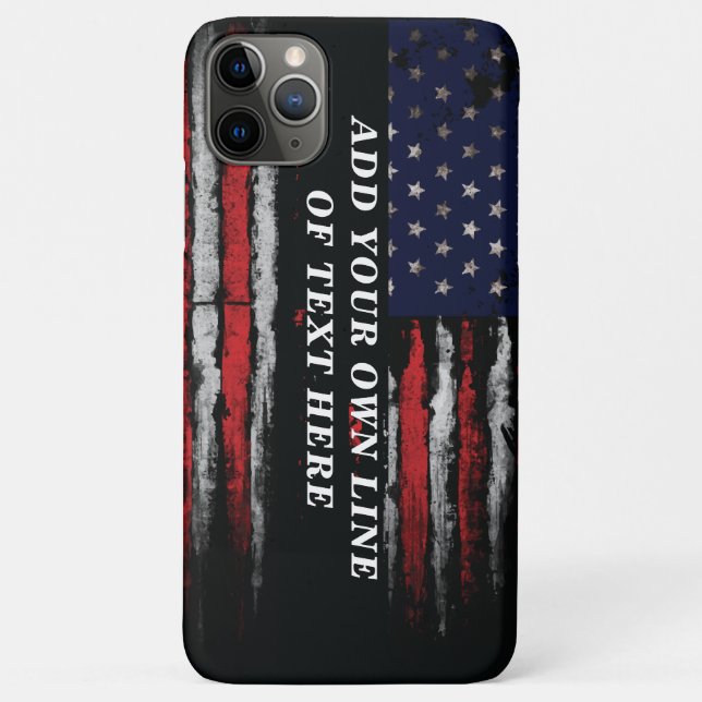 Add your own text on grunge American flag Case-Mate iPhone Case (Back)