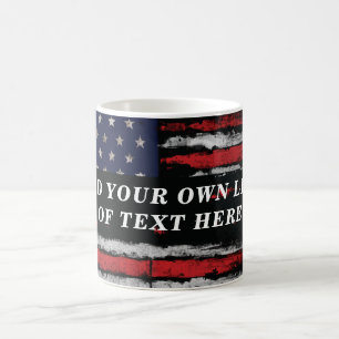 Add your own text on grunge American flag Coffee Mug