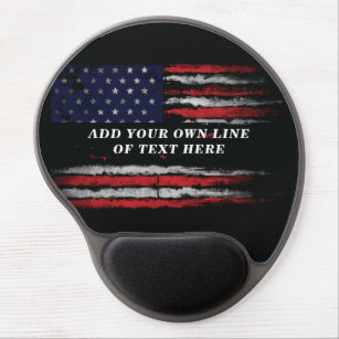 Add your own text on grunge American flag Gel Mouse Mat