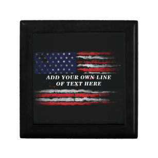 Add your own text on grunge American flag Gift Box