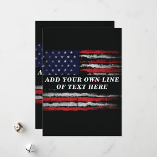 Add your own text on grunge American flag Holiday Card