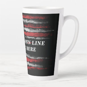 Add your own text on grunge American flag Latte Mug