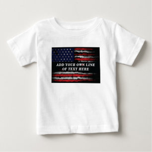 Add your own text on grunge American flag  T-Shirt