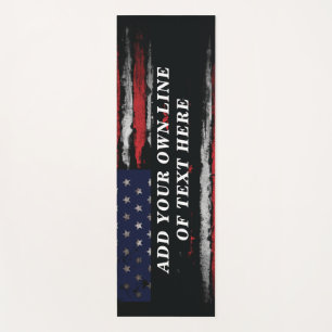 Add your own text on grunge American flag Yoga Mat