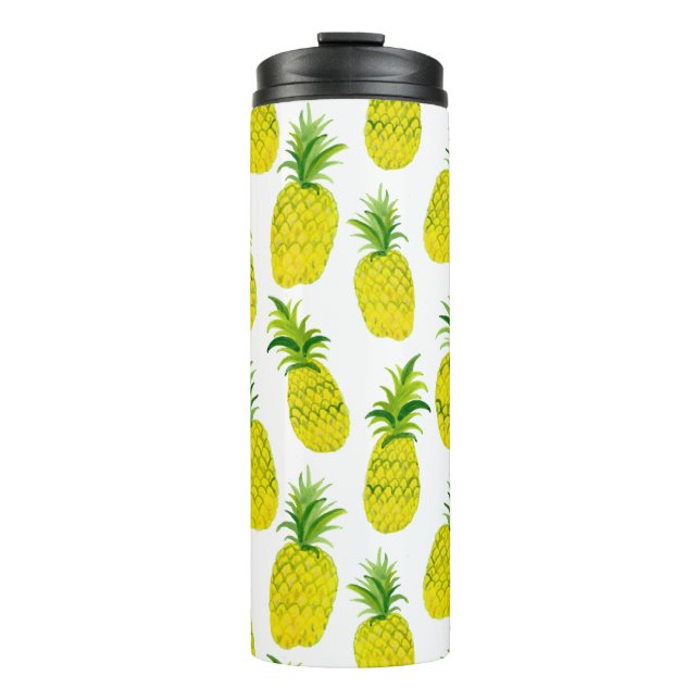 Add your own text! Pineapple Party Watercolor Thermal Tumbler (Front)