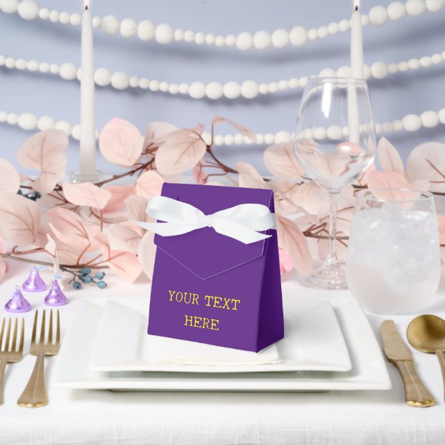 ADD YOUR OWN TEXT purple  Favour Box (Wedding)