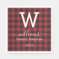 Add Your Own Text Red Buffalo Plaid Monogrammed