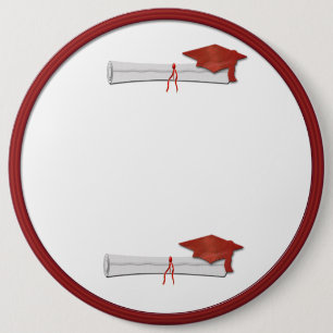 Add Your Own Text Red Graduation Button