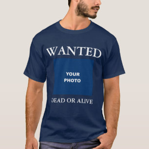 Add Your Own Text Replace Photo Picture Navy Blue T-Shirt