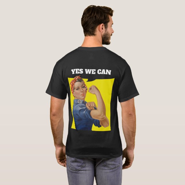 Add Your own Text Rosie the Riveter Personalised T-Shirt (Back Full)