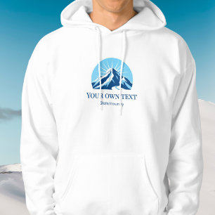 Add your own text ski resort mountain souvenir  hoodie