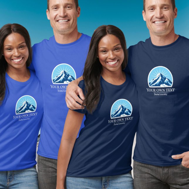 Add your own text ski resort mountain souvenir  T-Shirt (Creator Uploaded)