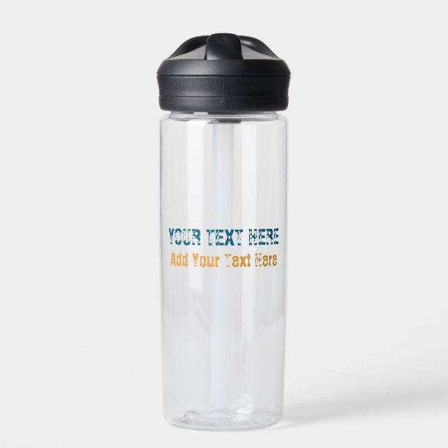 Add Your Own Text Slogan Minimalist Modern Plain Water Bottle (Front)