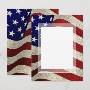 Add Your Own Text Vintage Stars Stripes US Flag Invitation