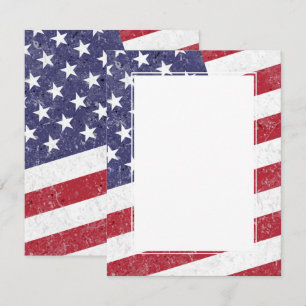 Add Your Own Text Vintage Stars Stripes US Flag Invitation
