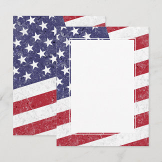 Add Your Own Text Vintage Stars Stripes US Flag Invitation