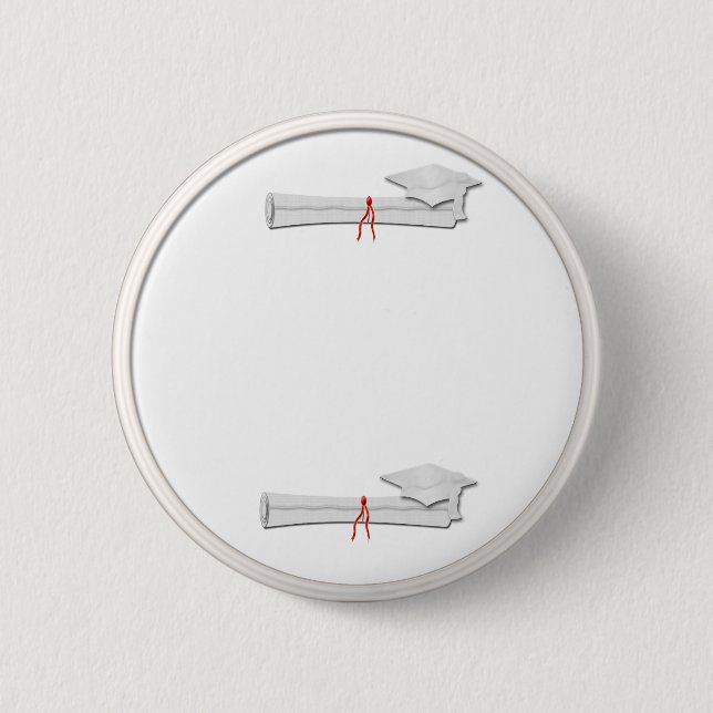 Add Your Own Text White Graduation Button (Front)