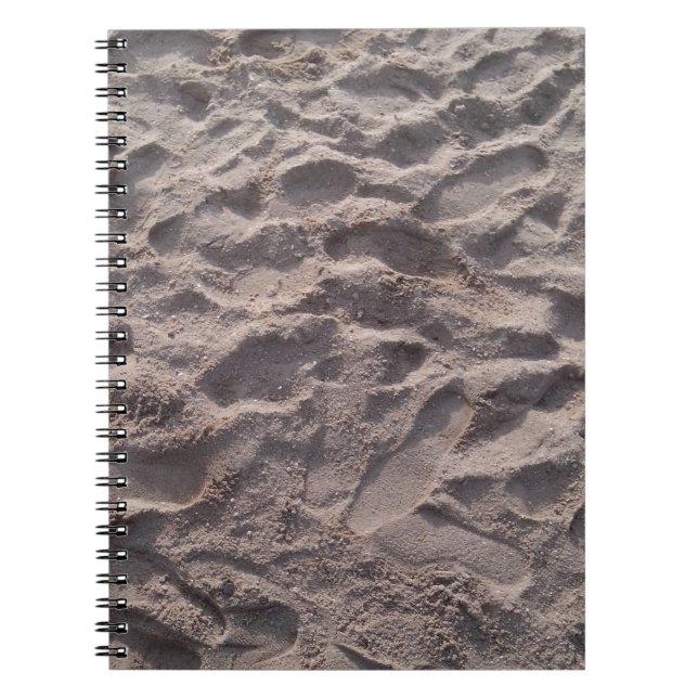 Add your own text, writing in sand, sunny beach notebook (Front)