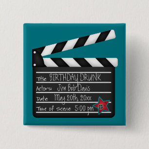 Add Your Own Words Movie Director Clapboard 15 Cm Square Badge