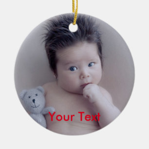 Add Your Personal Photo and Text Custom Ceramic Tree Decoration