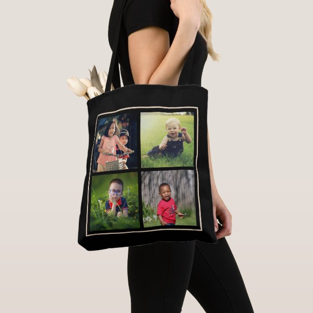 Add Your Personalised Custom Family or Pet Photos Tote Bag (Close Up)
