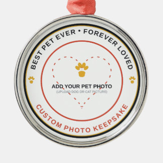 Add Your Pet Photo Best Dog Ever Memorial Keepsake Metal Tree Decoration