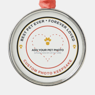 Add Your Pet Photo Best Dog Ever Memorial Keepsake Metal Tree Decoration
