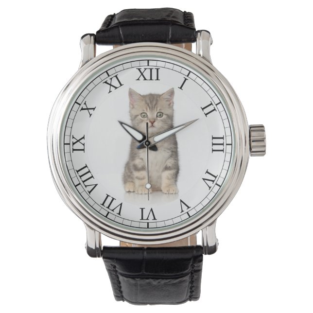 Add Your Pet's Photo Cute Kitten Picture Watch (Front)