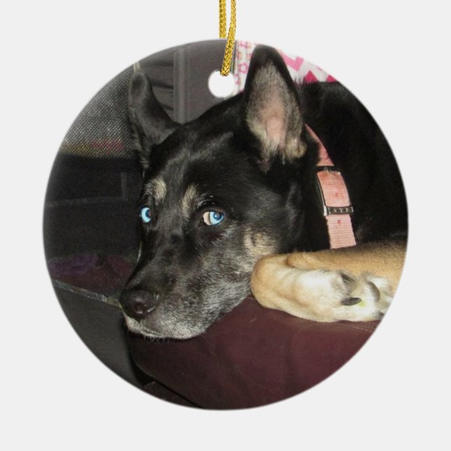 Add your Pet's Photo to this Christmas Ceramic Tree Decoration (Front)