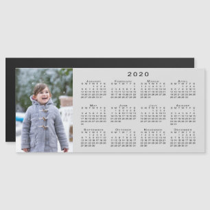 Add Your Photo 2020 Calendar on Grey