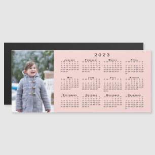 Add Your Photo 2023 Calendar on Coral Pink Magnet