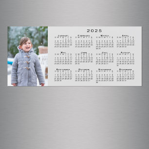 Add Your Photo 2025 Calendar on Grey Magnet