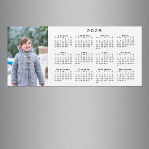Add Your Photo 2025 Calendar on White Magnet