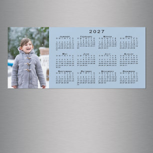 Add Your Photo 2027 Calendar Light Blue Magnet