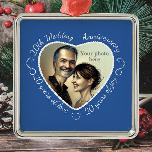 Add Your Photo 20 Years of Marriage Metal Tree Decoration