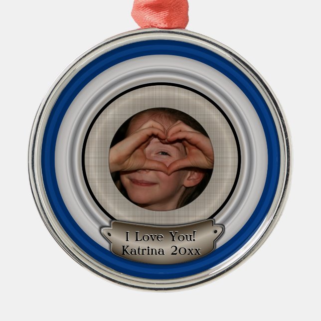 Add Your Photo and Choose Any Colour Frame Metal Tree Decoration (Front)