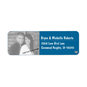 Add Your Photo and Info, Love Teal Address Labels