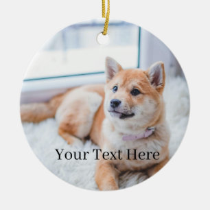 Add Your Photo and Text 2 Sided Customized Ceramic Tree Decoration