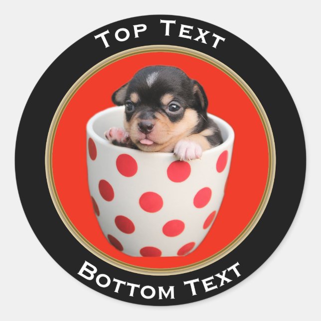 Add Your Photo and Text Custom Classic Round Sticker (Front)