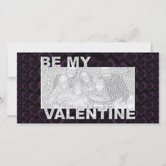 ADD Your Photo Be My Valentine Frame - Goth Hearts Holiday Card (Front)