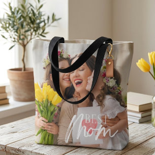 ADD YOUR PHOTO BEST MOM TOTE BAG